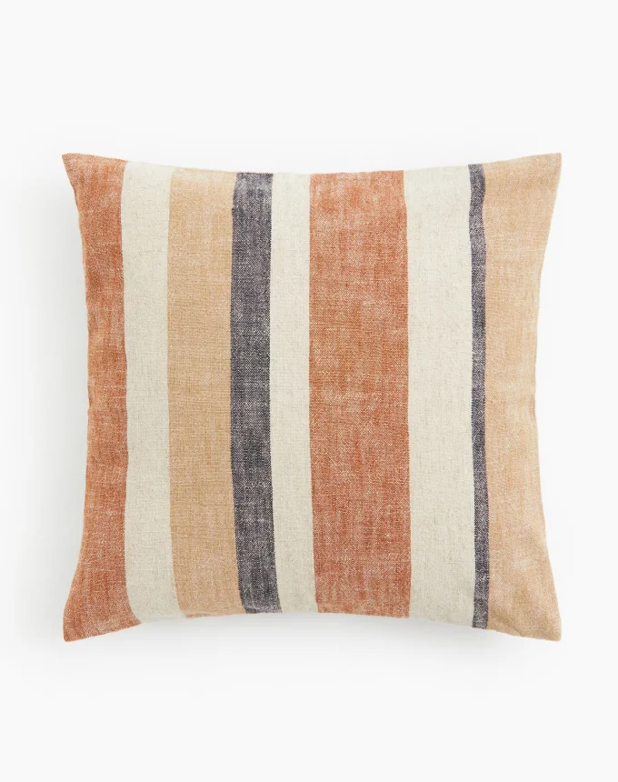 Striped Linen-blend Cushion Cover